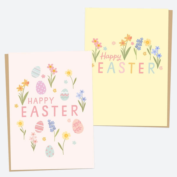 Floral Typography Easter Cards - Mixed Pack of 6 - Fast Delivery at ...