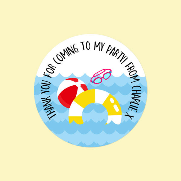 Fun Pool Party - Sweet Bag Stickers - Pack of 35