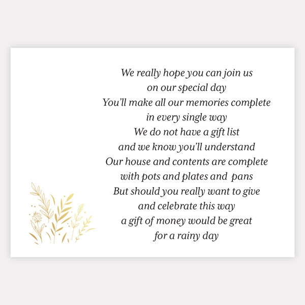 Wildflower Arch Foil Gift Poem Card