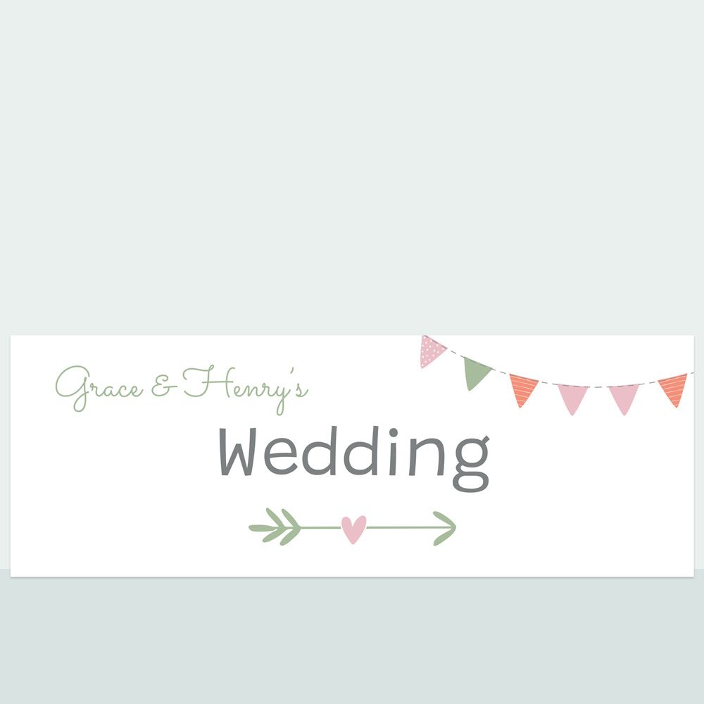 Rustic Bunting - Arrow Wedding Sign