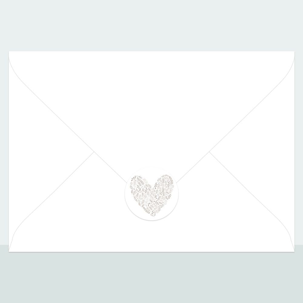 Leaf Heart - Envelope Seal - Pack of 70