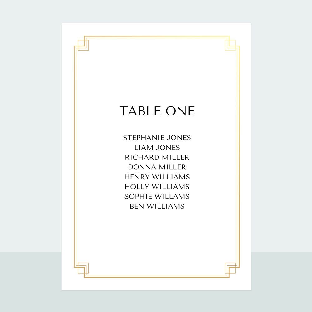 Art Deco Border - Foil Table Planner Cards - Fast Delivery at Dotty ...