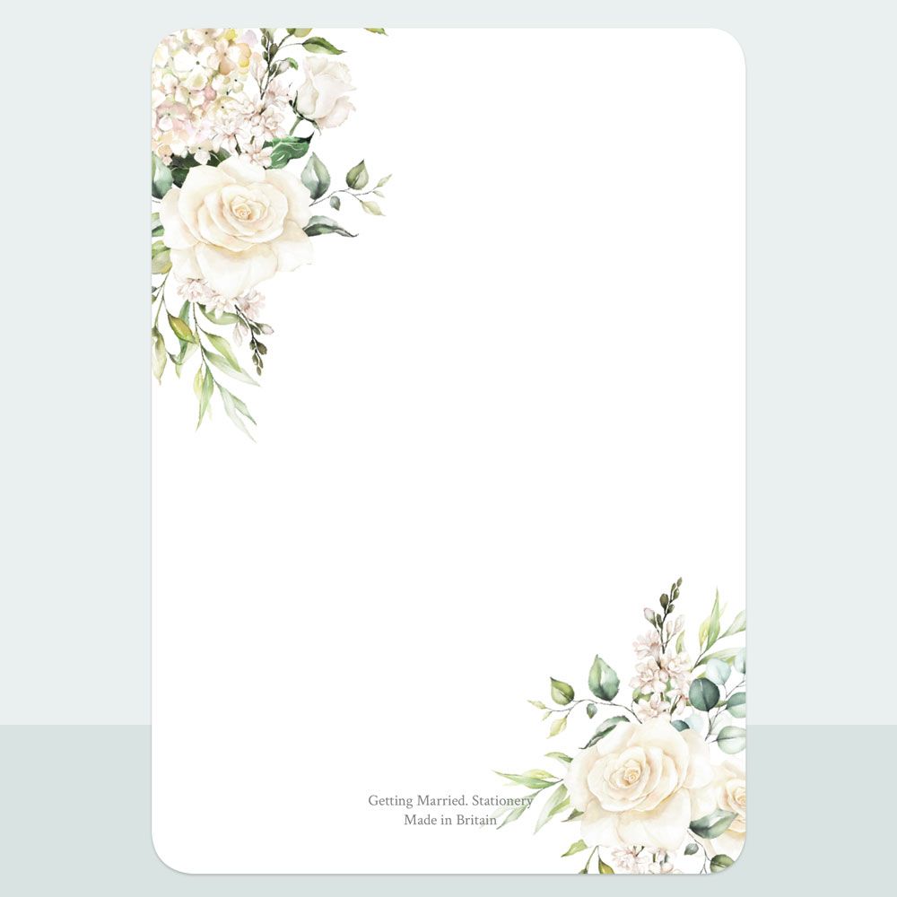 White Roses - Wedding Invitation & Information Card Suite