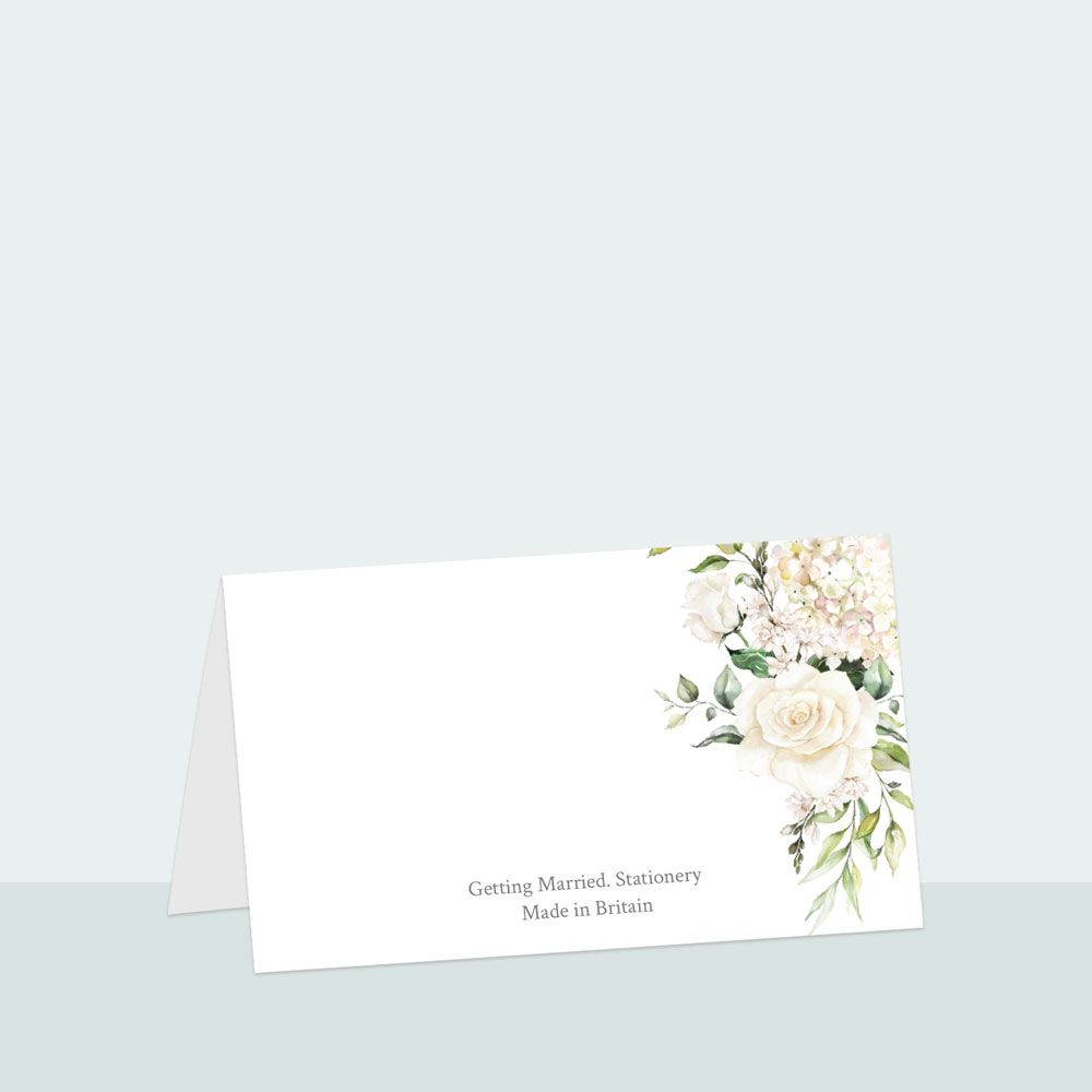 White Roses - Place Card