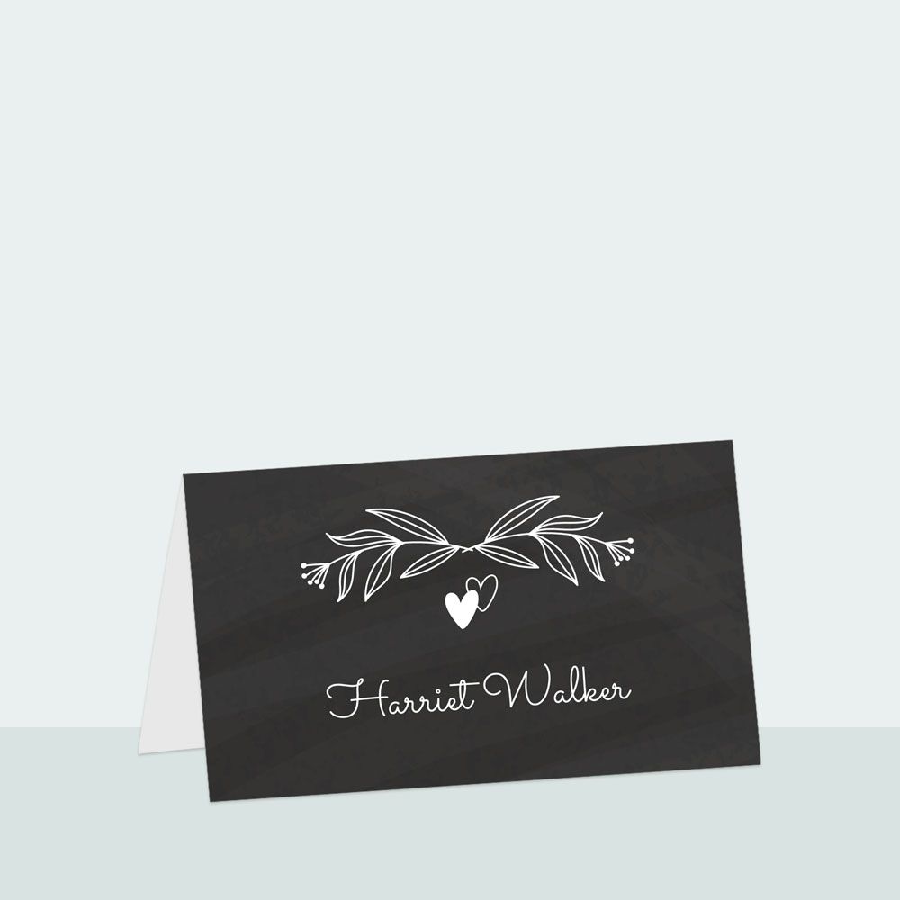 Chalkboard Hearts - Place Card