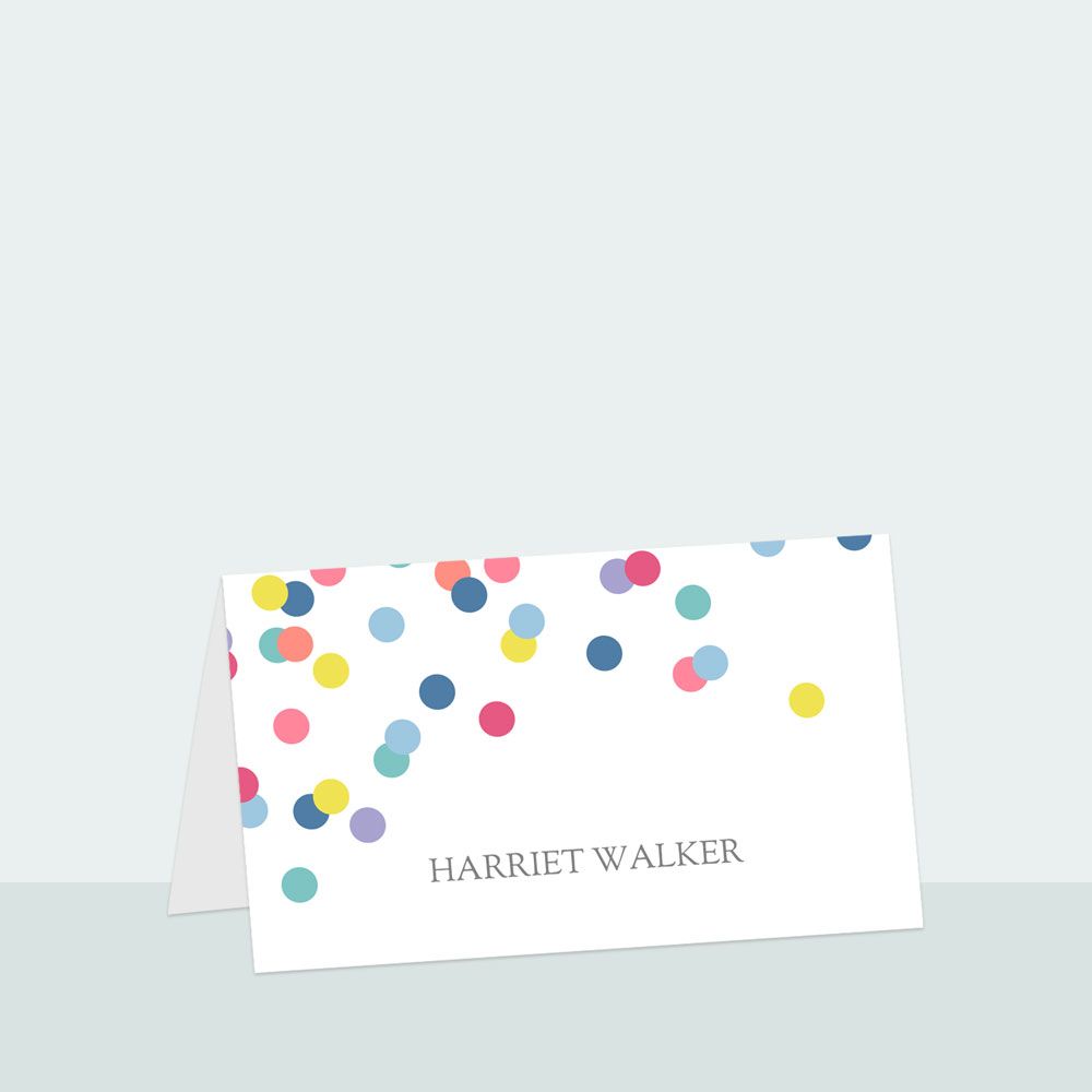 Colourful Confetti - Place Card