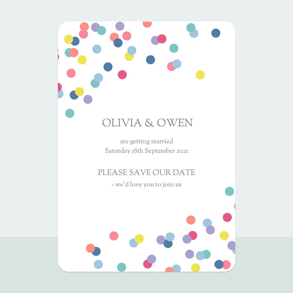 Colourful Confetti - Save the Date Cards