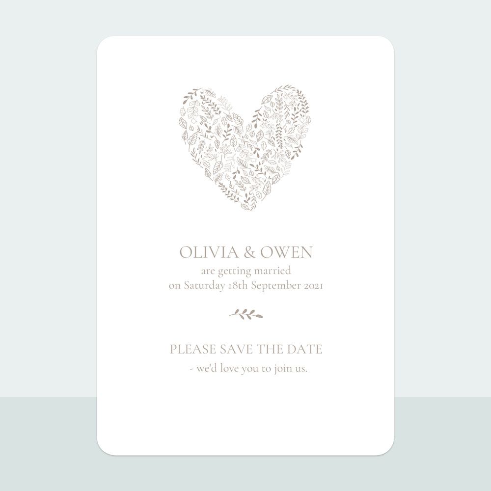 Leaf Heart - Save the Date Cards