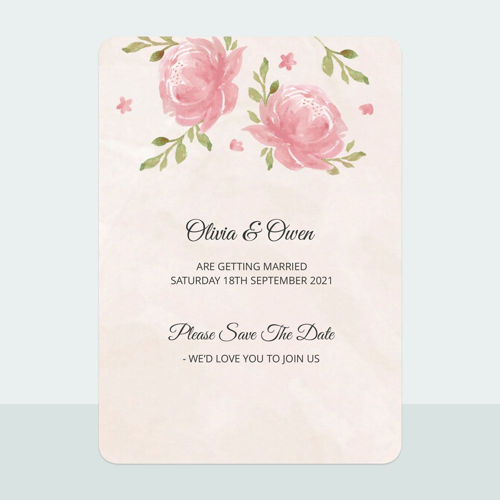 Painted Peonies - Save the Date Cards