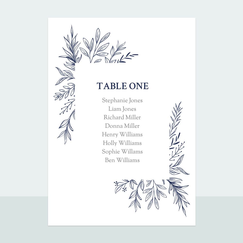 Blossom Sketch - Iridescent Table Plan Cards