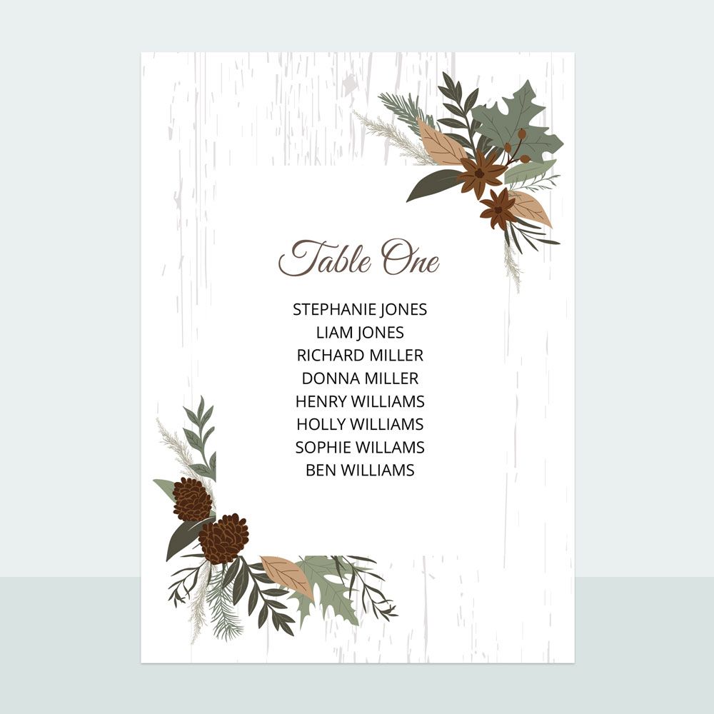 Woodland - Table Plan Cards