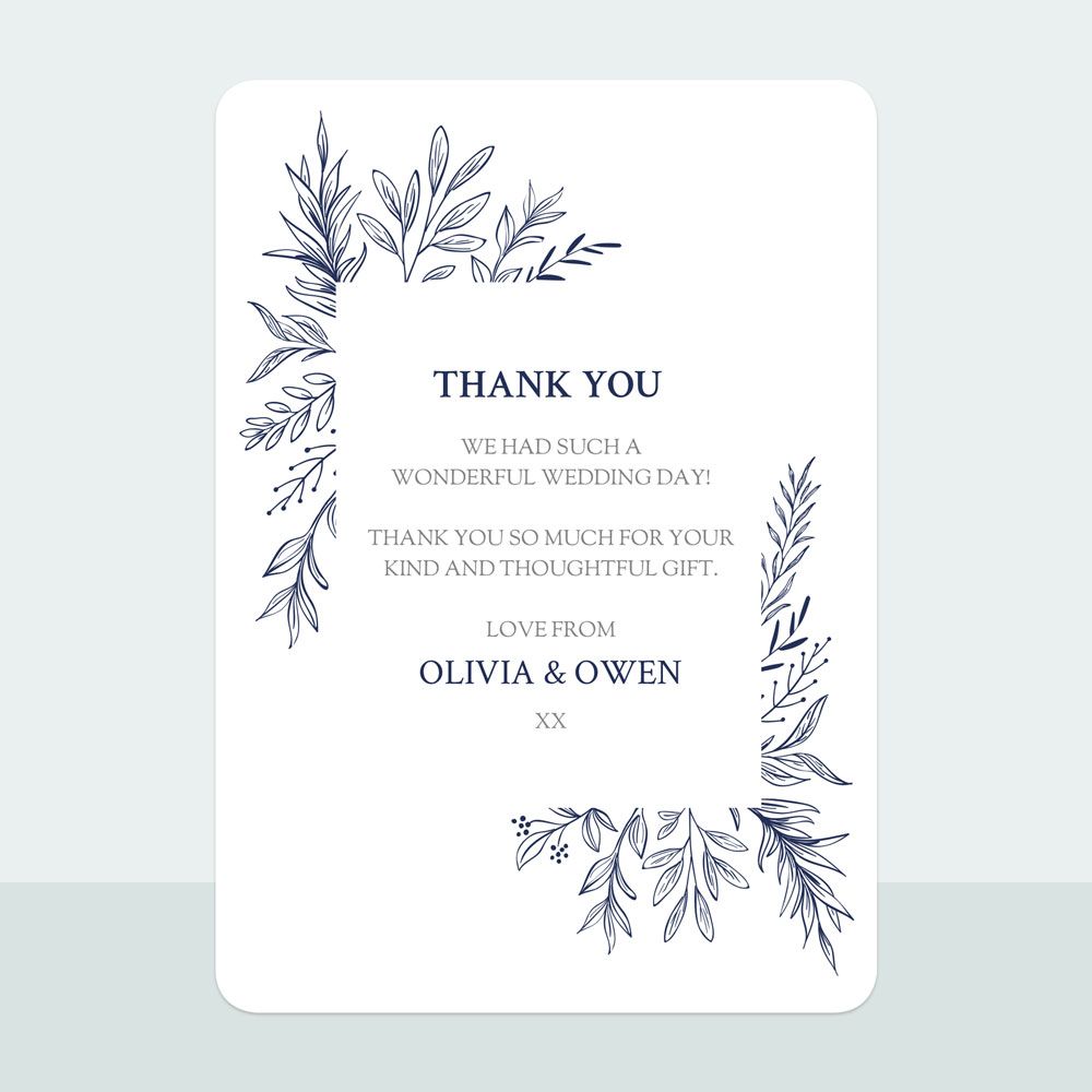 Blossom Sketch - Iridescent Thank You Card