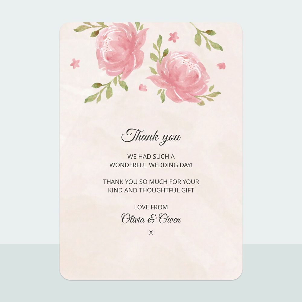 Painted Peonies - Thank You Card