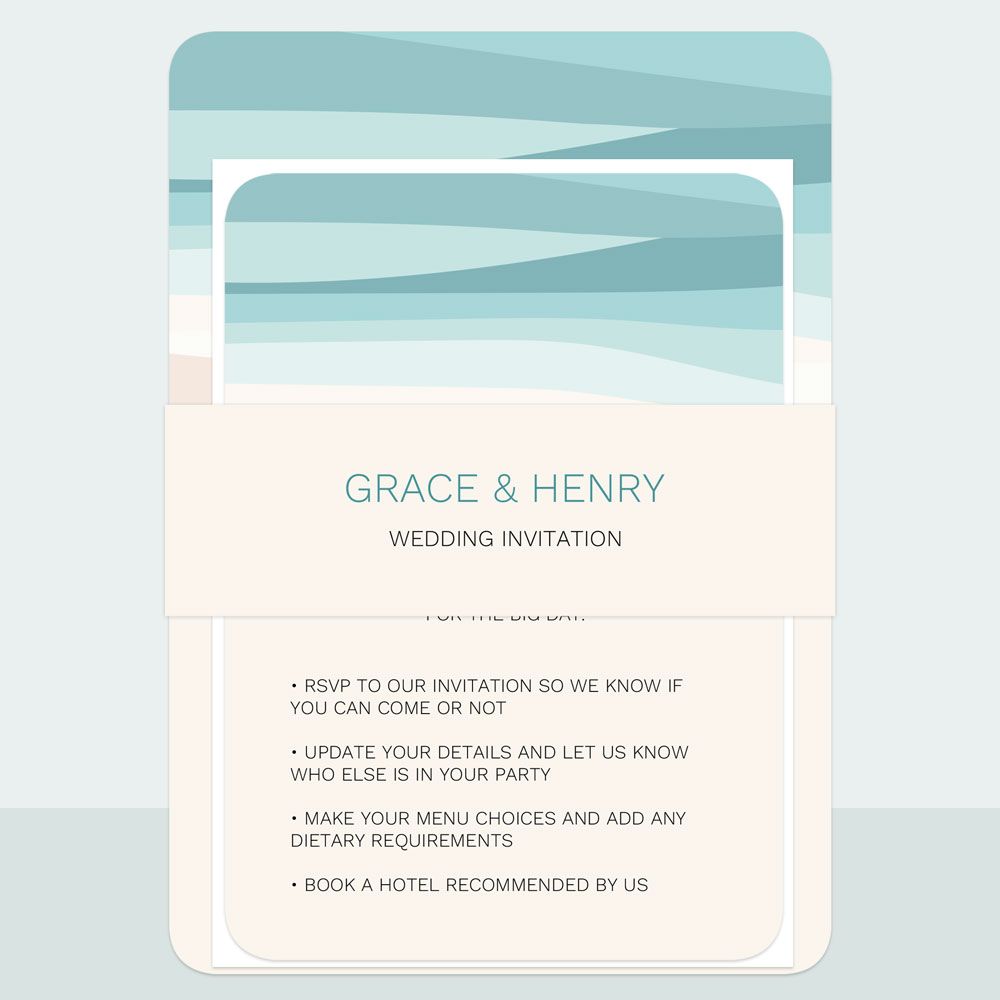 Abstract Beach - Wedding Invitation & Information Card Suite
