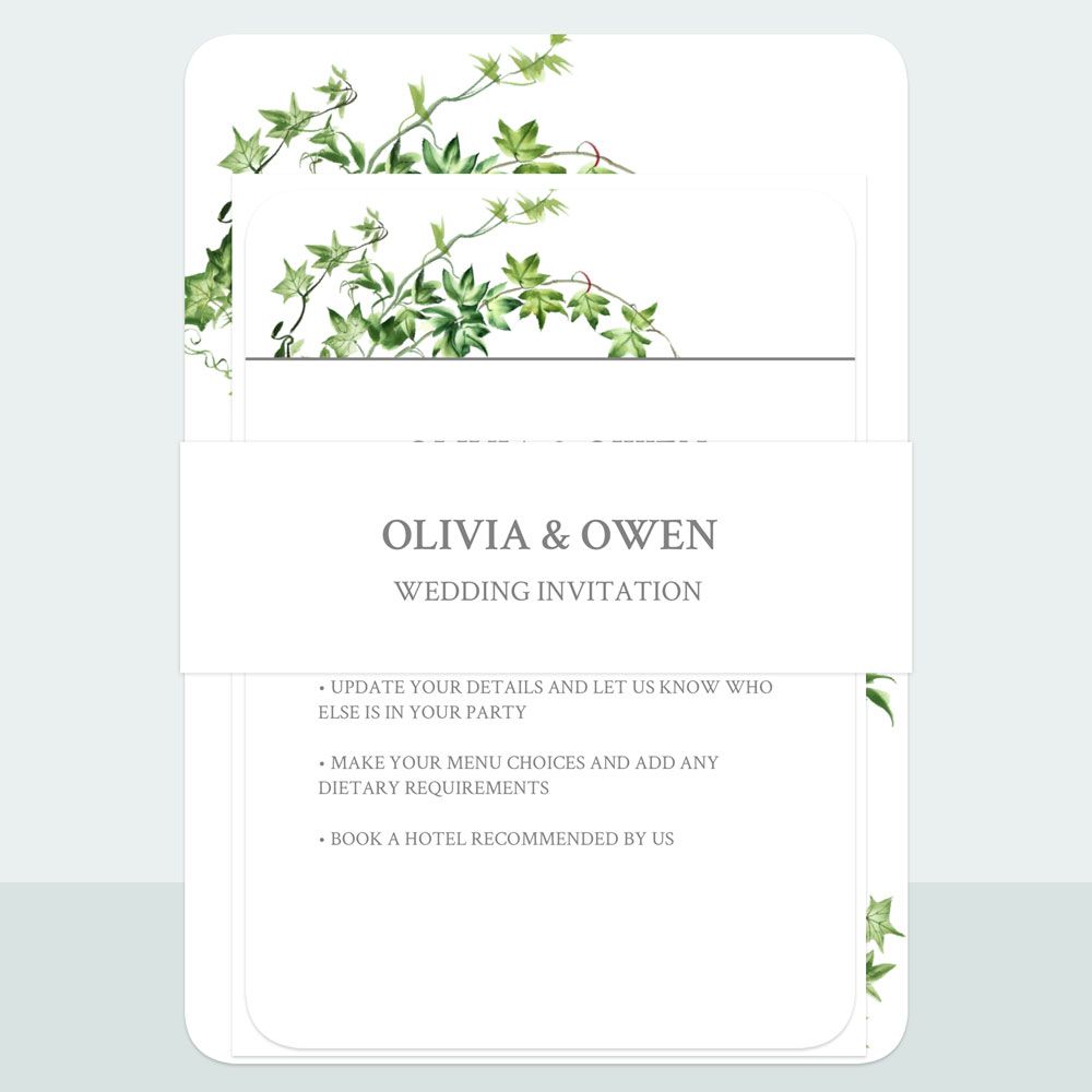 Ivy Garland - Wedding Invitation & Information Card Suite