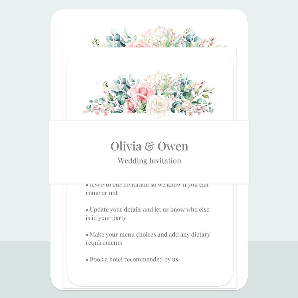 Summer Bouquet - Wedding Invitation & Information Card Suite
