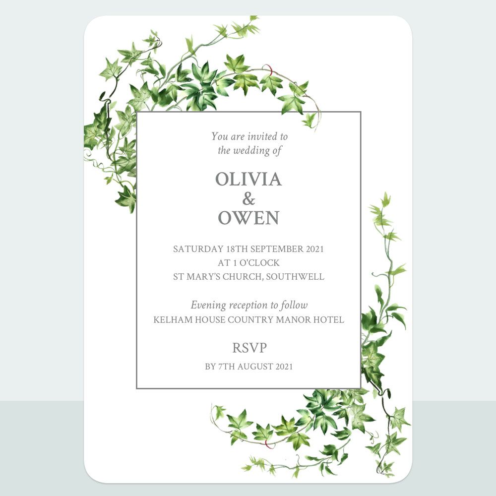Ivy Garland - Wedding Invitation & Information Card Suite