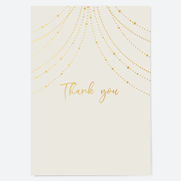 Ready to Write Thank You Cards - Gold Deluxe - Neutral Festoon Lights - Pack of 10