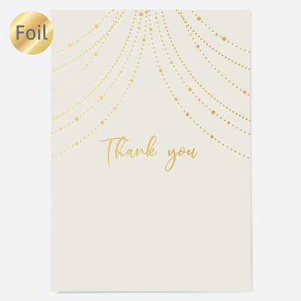 Ready to Write Thank You Cards - Gold Deluxe - Neutral Festoon Lights - Pack of 10