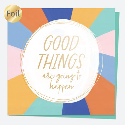 Luxury Foil Good Luck Card - Abstract Colours - Good Things