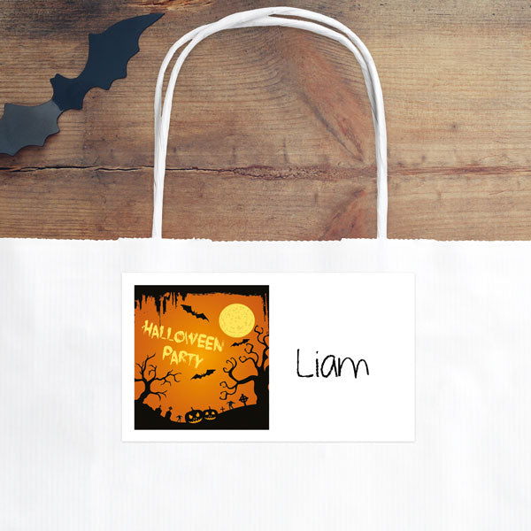 Graveyard Silhouette - Halloween Party Bag & Sticker - Pack of 10
