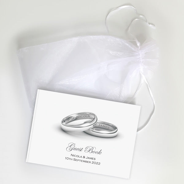 Personalised Wedding Rings - Wedding Guest Book