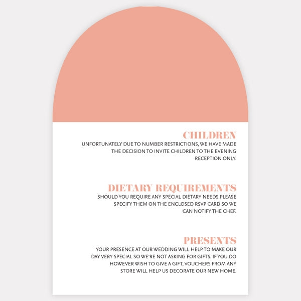 Colour Block Typography - Guest Information Card
