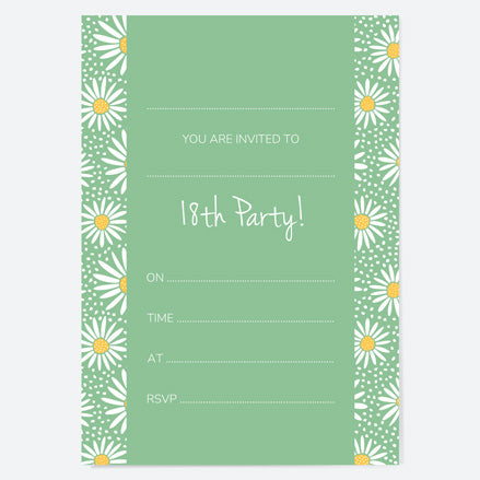 18th Birthday Invitations - Oopsy Daisies - Pack of 10