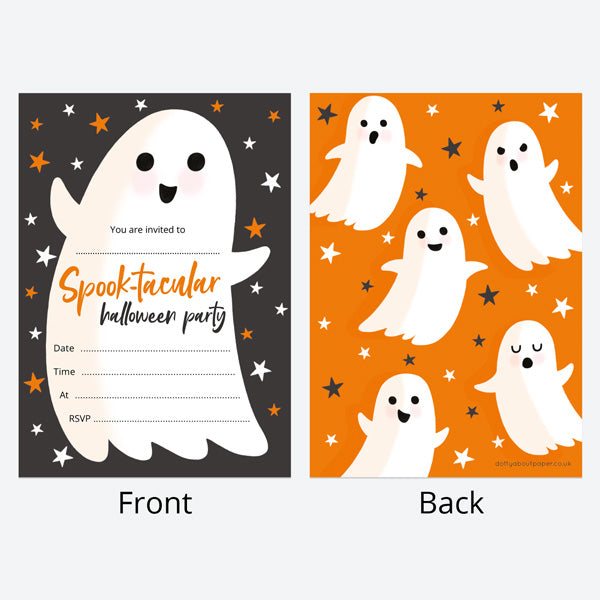 Halloween Party Invitations - Spook-tacular Ghosts - Pack of 10