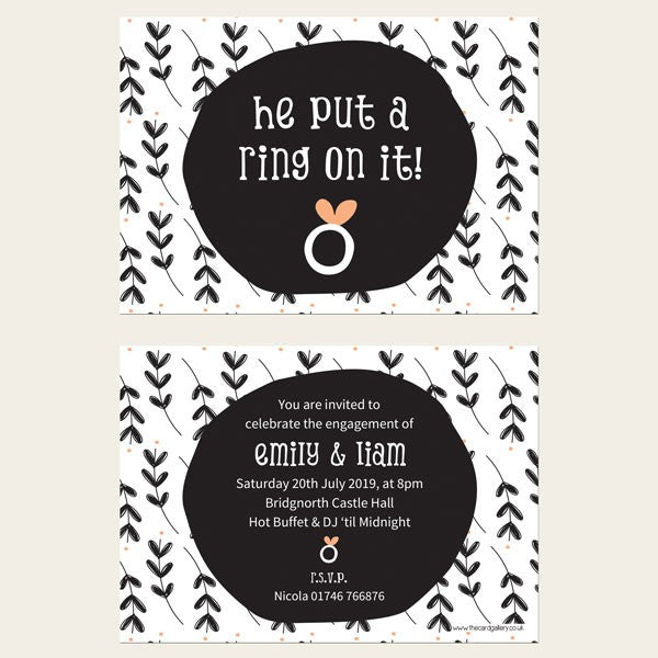 Engagement Party Invitations - He Put a Ring on it!