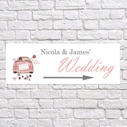 Wedding Car - Arrow Wedding Sign