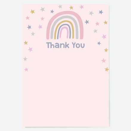 Ready to Write Kids Thank You Cards - Boho Rainbow - Pack of 10