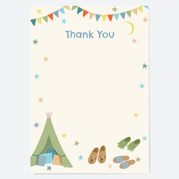 Ready to Write Kids Thank You Cards - Boys Sleepover - Pack of 10