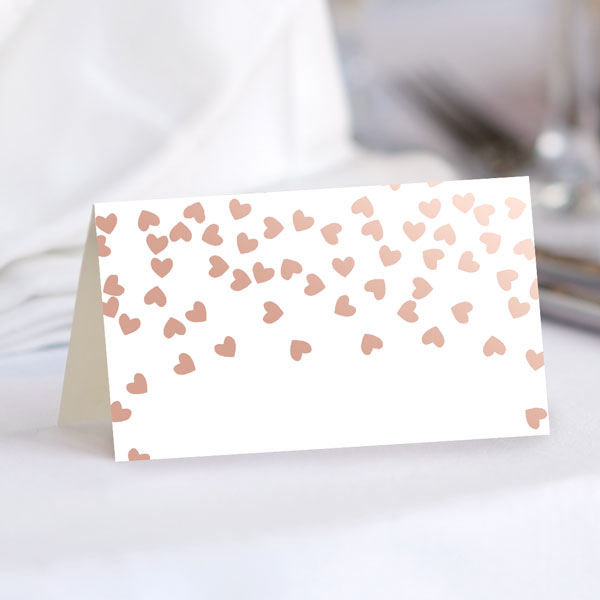 Metallic Hearts - Foil Ready to Write Wedding Place Cards