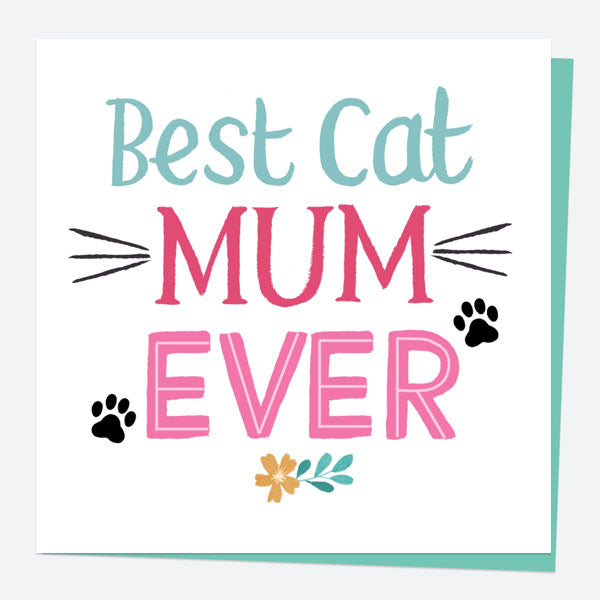 Mother's Day Card - Typography - Best Cat Mum Ever