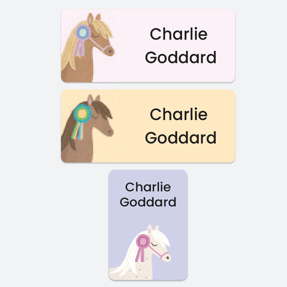 Stick On Waterproof Name Labels - Horse Riding - Pack of 43