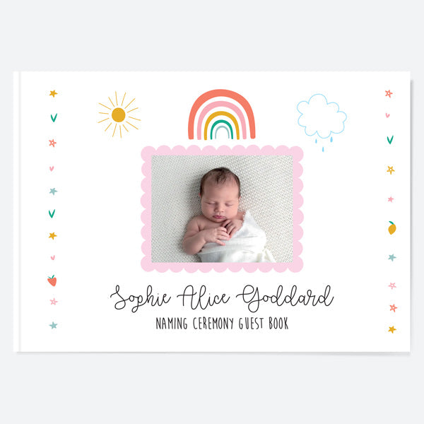 Chasing Rainbows - Naming Ceremony Guest Book - Use Your Own Photo