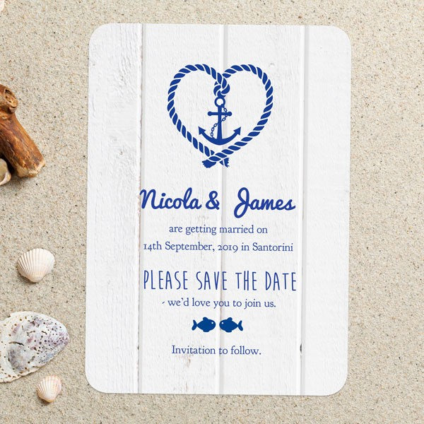 Nautical Heart & Anchor - Save the Date Cards