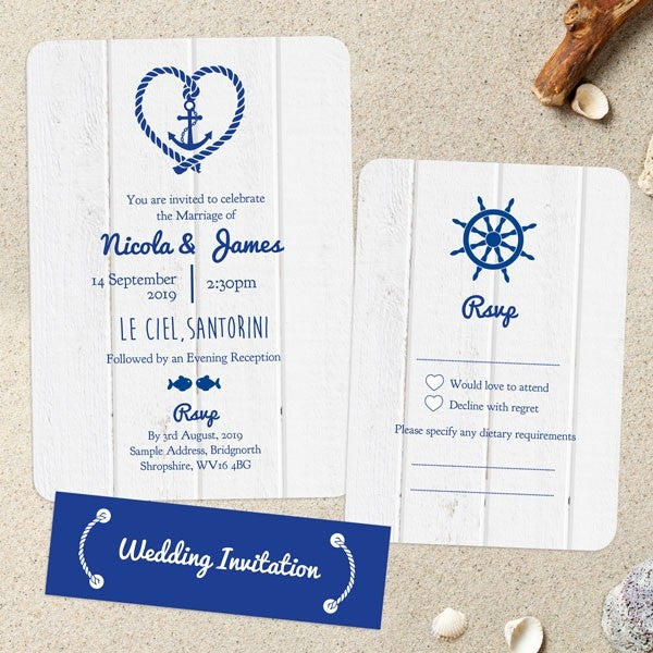 Nautical Heart & Anchor - Boutique Wedding Invitation & RSVP