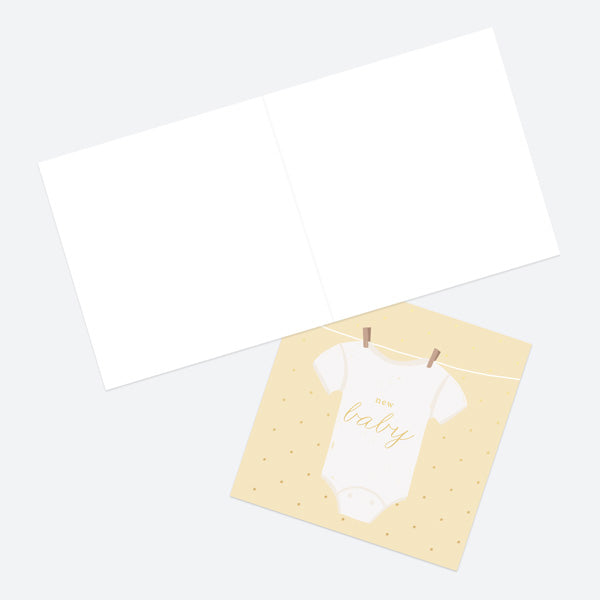 Luxury Foil New Baby Card - Vest - New Baby