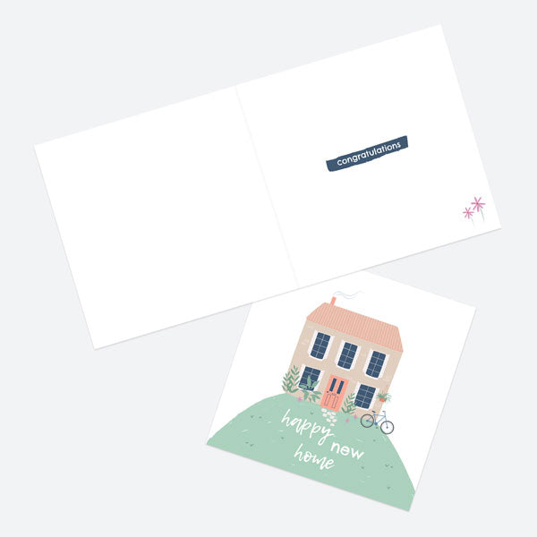 New Home Card - Home On A Hill - Happy New Home