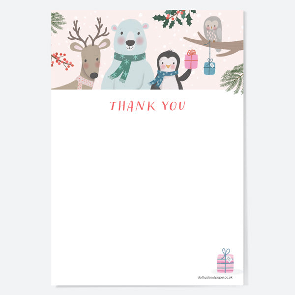Polar Pals - Christmas Thank You Notelet - Pack of 20