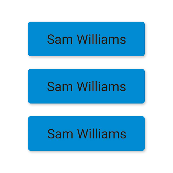 Office Work - Small Personalised Stick On Waterproof (Equipment) Name Labels - Blue - Pack of 60