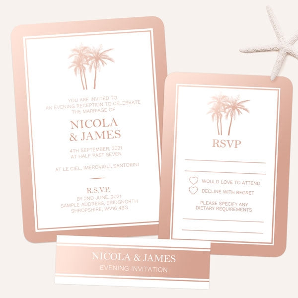 Palm Tree Elegance - Foil Boutique Evening Invitation