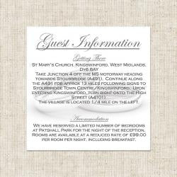 Personalised Wedding Rings Guest Information