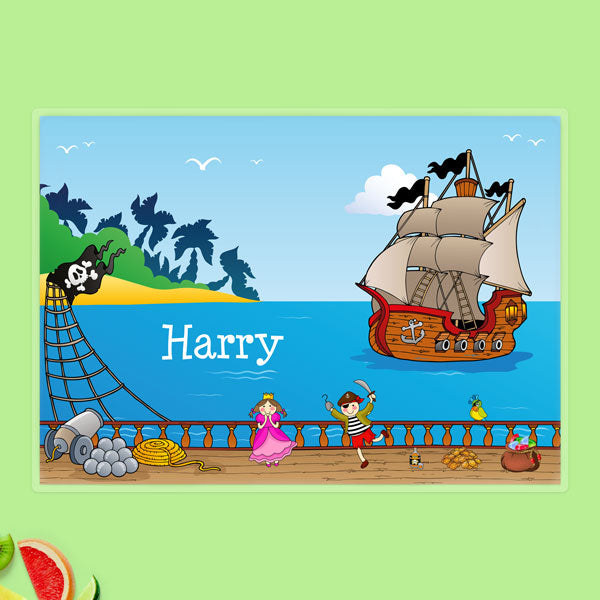 Personalised Kids Placemat - Pirate and Princess Ship