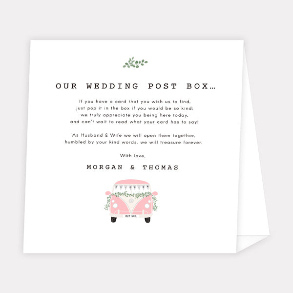 Just Married Campervan Personalised Wedding Post Box