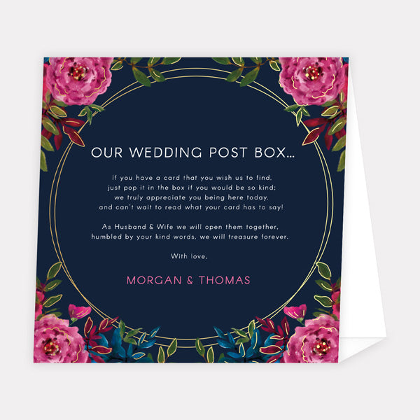 Opulent Glam Foil Personalised Wedding Post Box