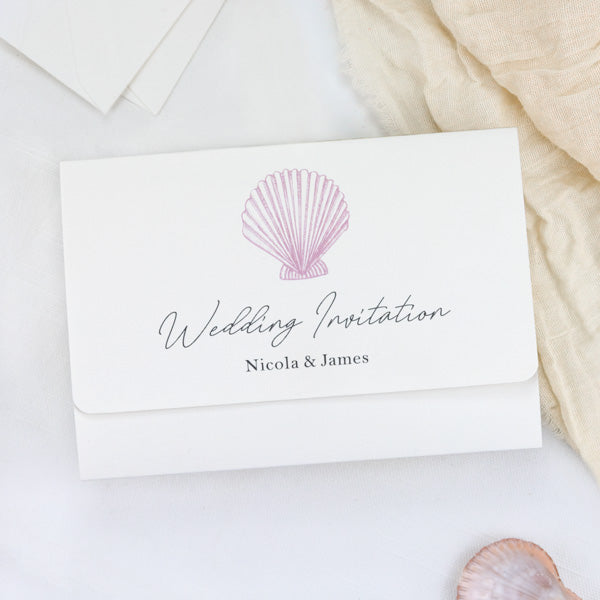 category header image Pretty Seashells - Tri Fold Wedding Invitation & RSVP