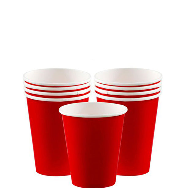 Paper Cups - Red Party Tableware - Pack of 8